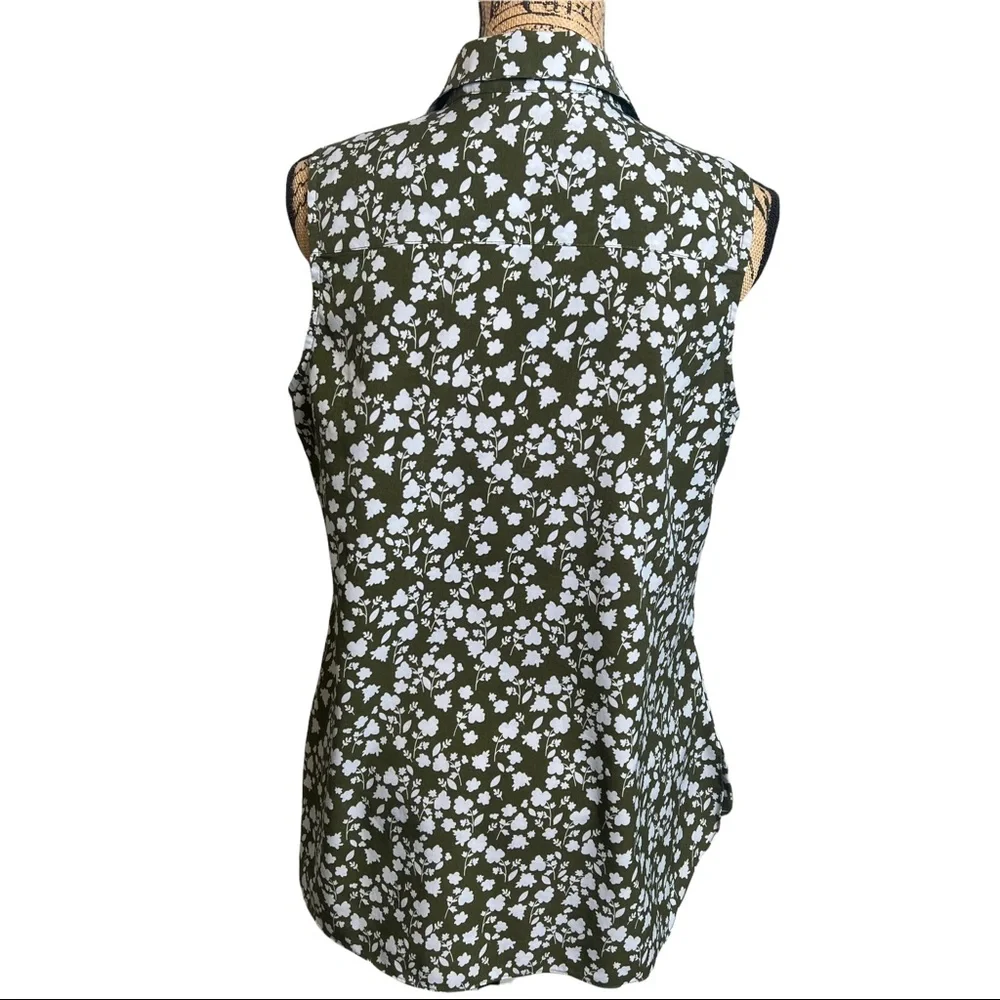 Cabi Sleeveless Green & Blue Pullover Top Shirt Size Medium M - Picture 3 of 6
